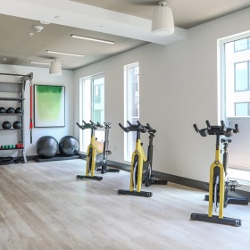 Yoga Studio Yoga Studio with bikes and free weights